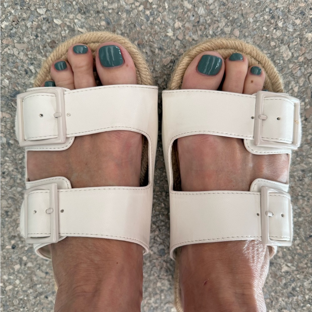 White Double-Strap Sandals